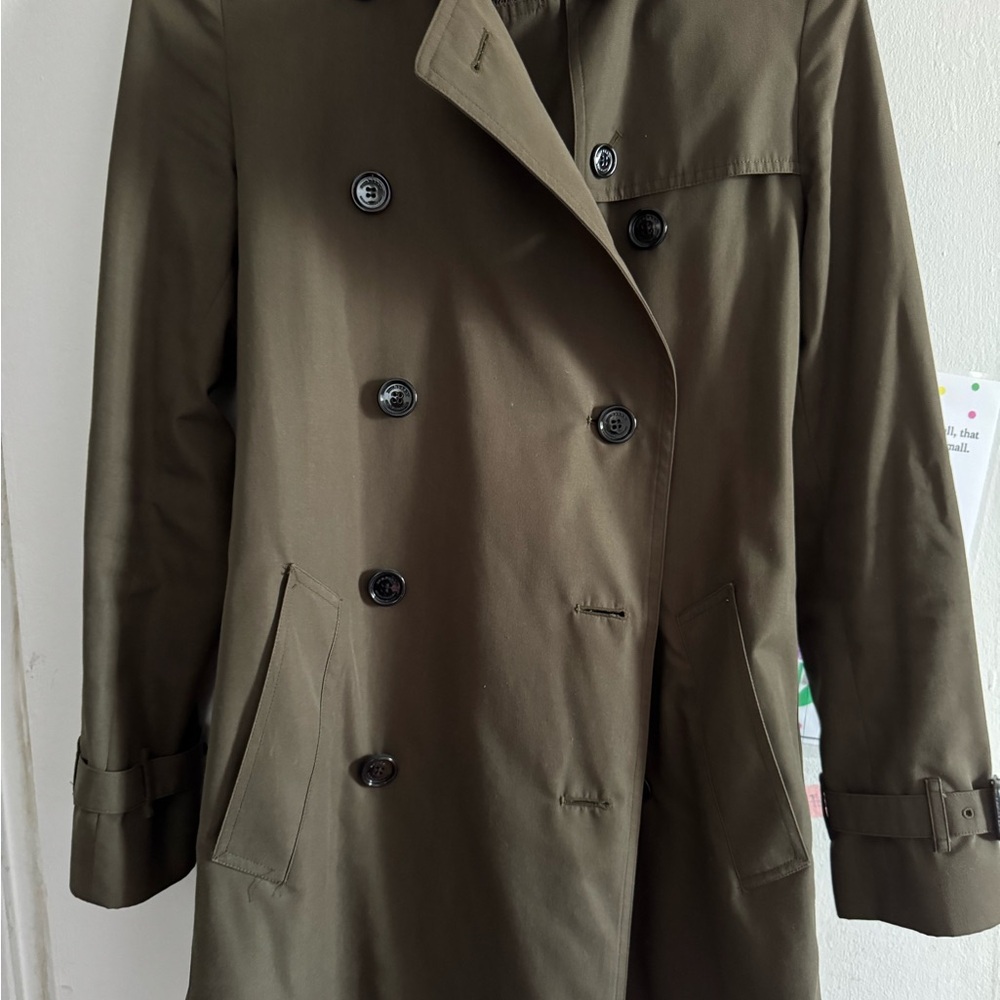 Burberry Khaki Trench Coat with Check Lining